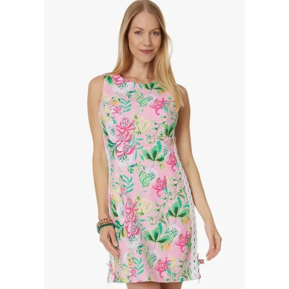 Lilly Pulitzer Mila Stretch Cotton Shift Dress in Via Amore Spritzer - Picture 2 of 13